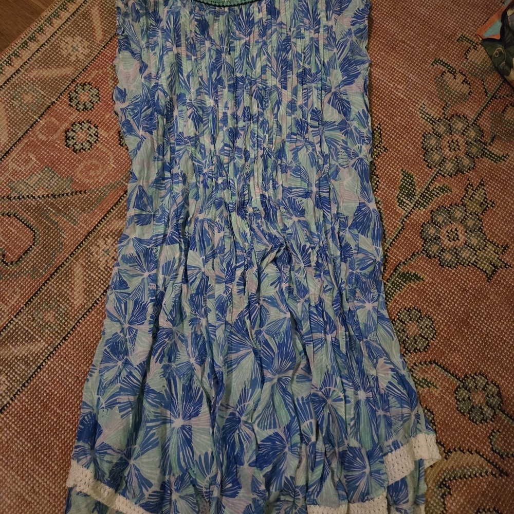 Poupette St. Barth Blue and Green Mini Dress
